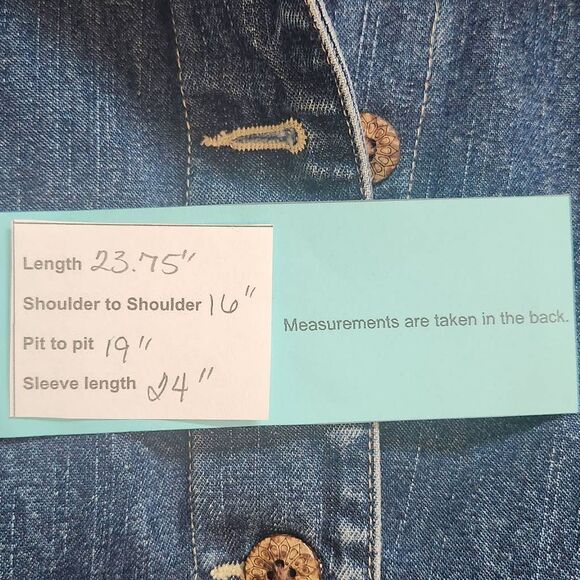 Caribbean Joe Denim Jacket Size Medium Denim Blazer - Picture 10 of 10